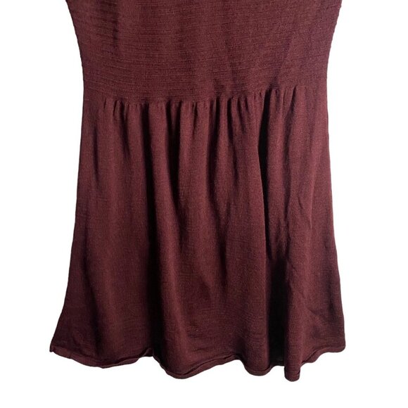 BB Dakota Women's Burgundy Midi A-Line Knit Dress - Picture 3 of 7